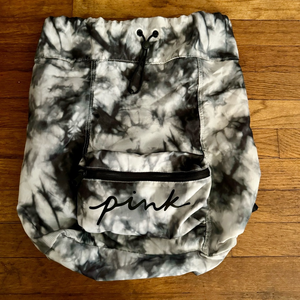 Gray & White Tye-Dyed ~PINK ~Backpack ~